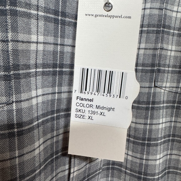 Genteal Performance Flannel Midnight Gray Shirt Men's XL NWT - Picture 2 of 6